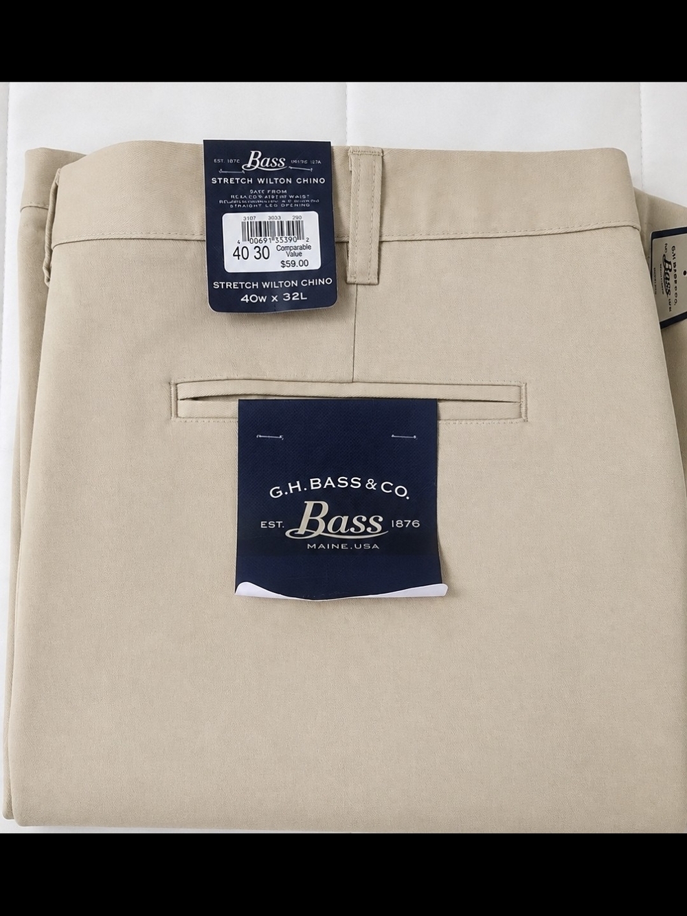 G.H. Bass & Co. Men’s Stretch Wilton Chino Pants - Khaki